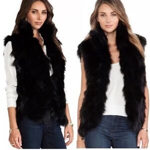 Adrienne Landau Fox Black Furn Vest